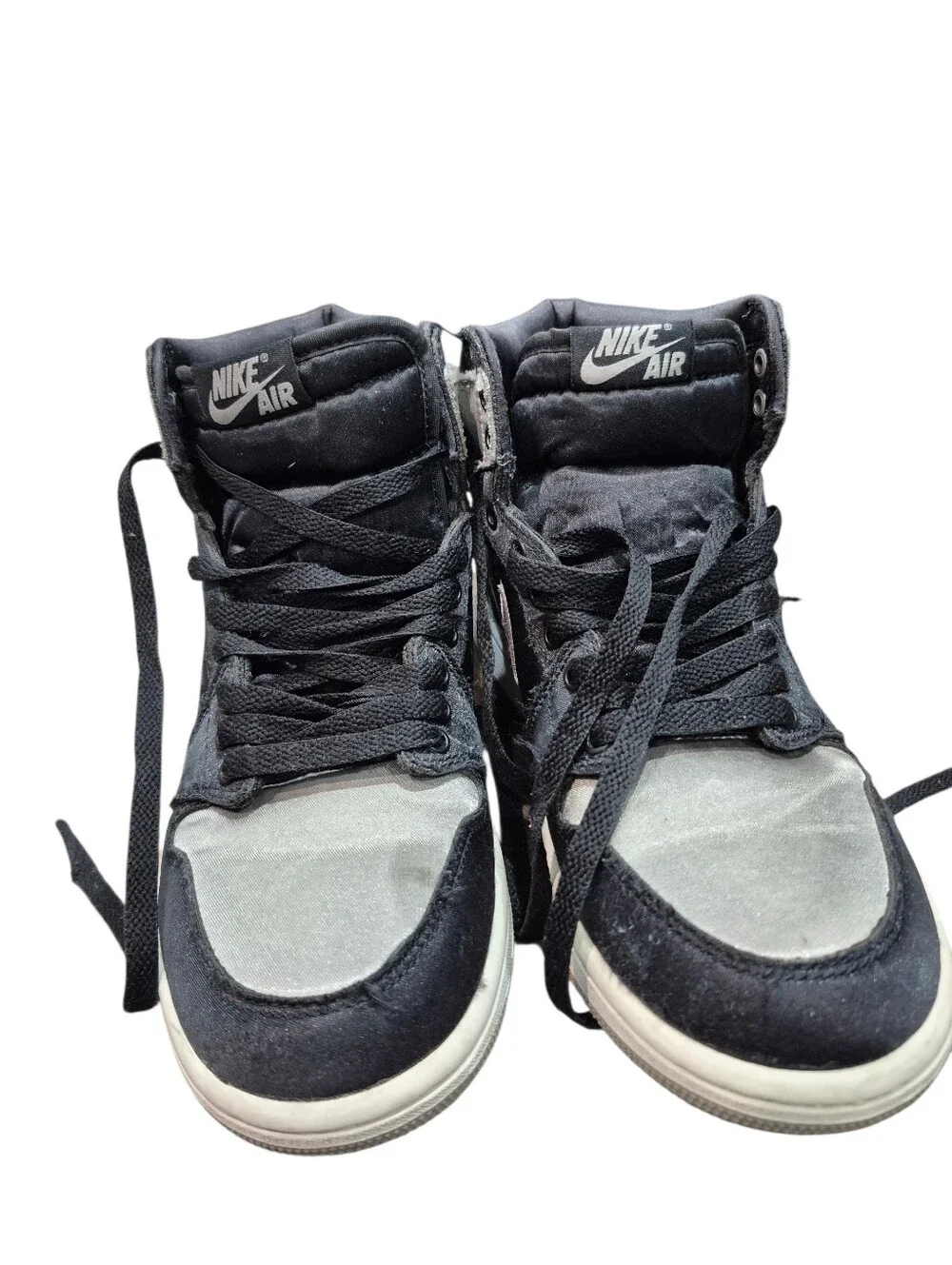 Nike Air Jordan 1 High Black and Silver Sneakers